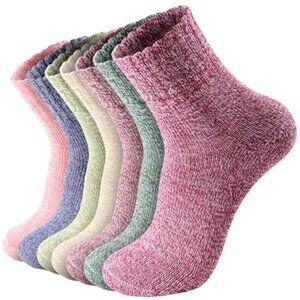 Womens Wool Socks Winter Warm Cozy Knit Thick Soft Cabin Socks 7 Pack Gift